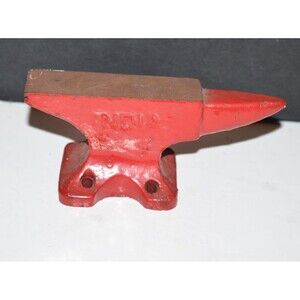Vtg Mini Anvil PAPERWEIGHT Jewelers CAST IRON Red Made in India